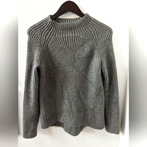 Madewell mockneck ribbed gray sweater